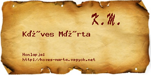 Köves Márta névjegykártya